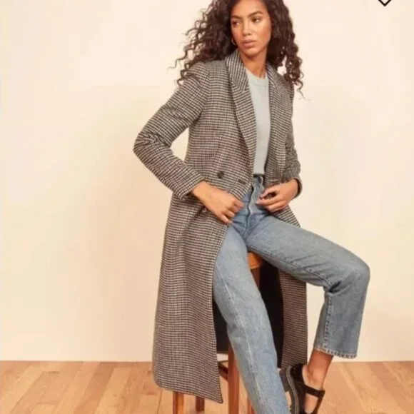 Reformation Houndstooth York Coat - Picture 4 of 6